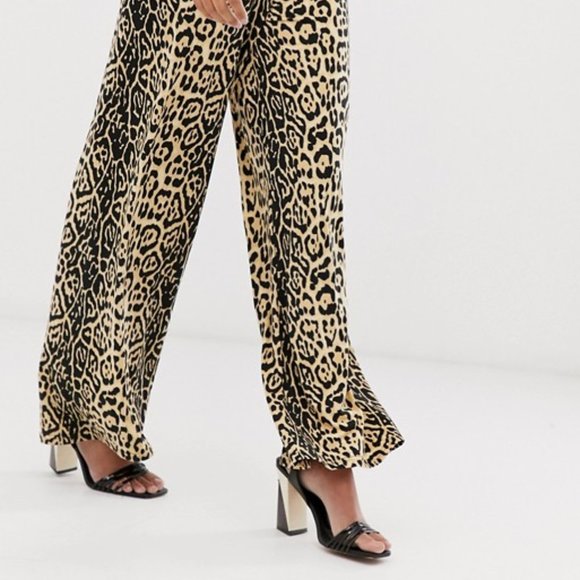 NWT AX Paris wide-leg leopard print pants - Picture 3 of 3